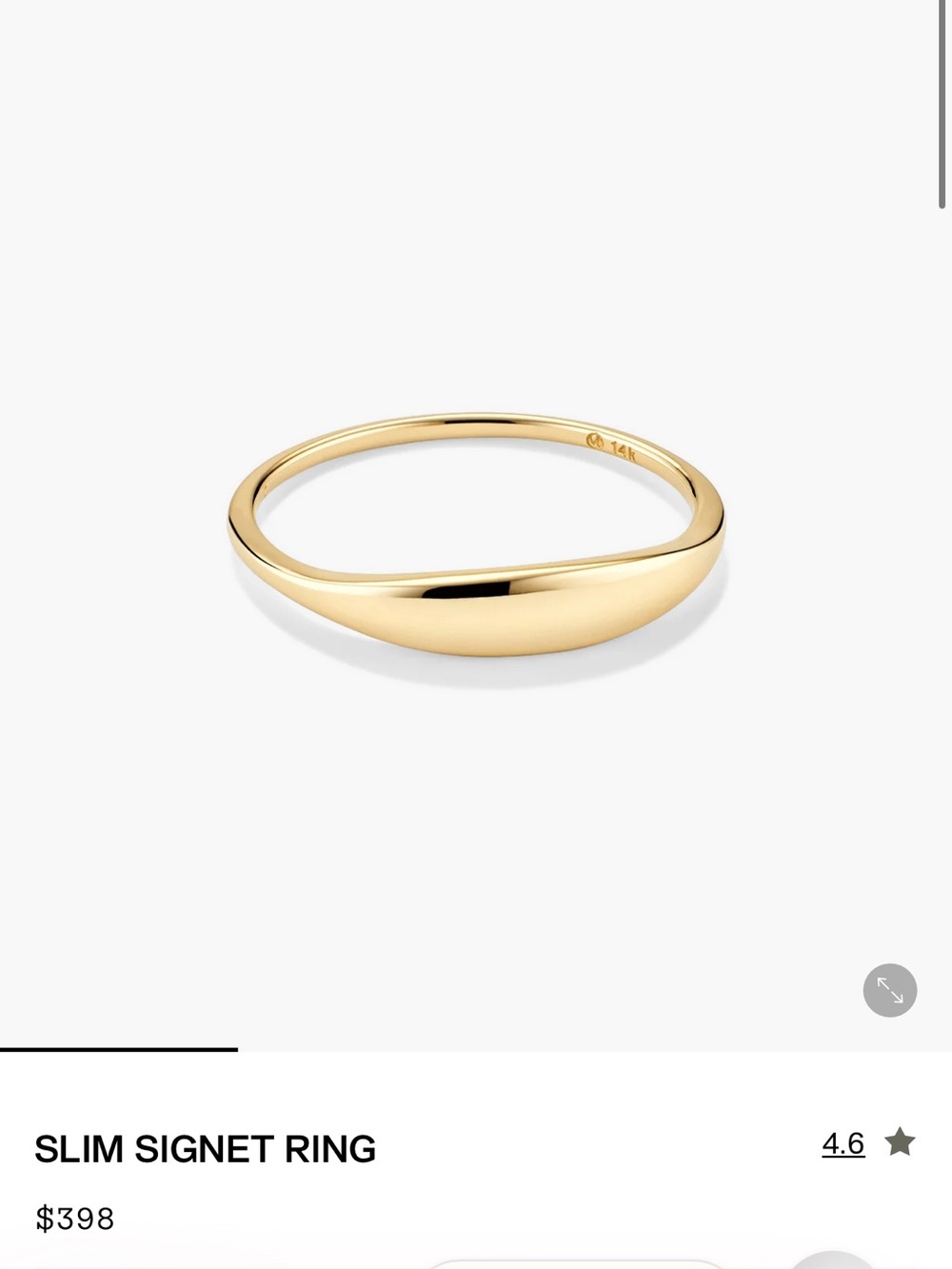 Mejuri Slim Signet 14K Gold Ring